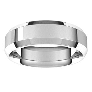 Rings Sterling Silver 6 mm Beveled-Edge Comfort-Fit Flat Band Size 12