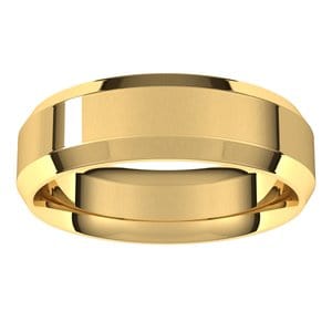 Rings 14K Yellow 6 mm Beveled-Edge Comfort-Fit Flat Band Size 9.5