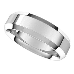 Rings Sterling Silver 6 mm Beveled-Edge Comfort-Fit Flat Band Size 12