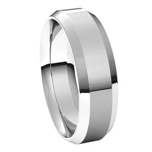 Rings Sterling Silver 6 mm Beveled-Edge Comfort-Fit Flat Band Size 12