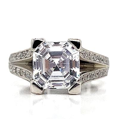 PLATINUM NO CENTER 1.10 CT TW NATURAL ROUND BRILLIANT DIAMOND ACCENT RING