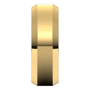 Rings 14K Yellow 7 mm Beveled-Edge Comfort-Fit Flat Band Size 9.5