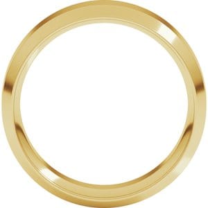 Rings 14K Yellow 7 mm Beveled-Edge Comfort-Fit Flat Band Size 9.5