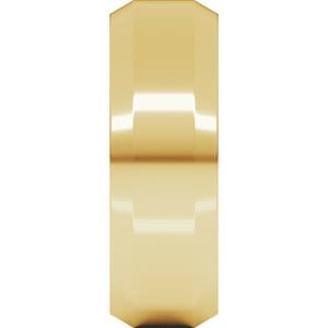 Rings 14K Yellow 7 mm Beveled-Edge Comfort-Fit Flat Band Size 9.5