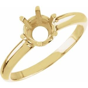 Rings 14K Yellow 4.5 mm Round Engagement Ring Mounting