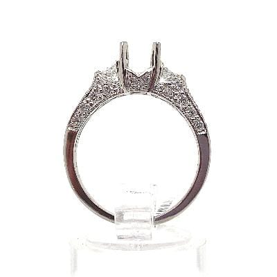 PLATINUM  NO CENTER (6.5 MM RBC)  .65CT TW NATURAL DIAMOND ACCENT  ENGAGEMENT RING