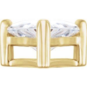 Settings 14K Yellow 6 mm Triangle 3-Prong Basket Setting