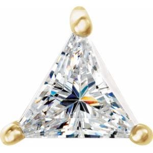 Settings 14K Yellow 6 mm Triangle 3-Prong Basket Setting