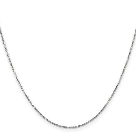 14K WHITE GOLD LIGHT ROLO STYLE CHAIN 18" LENGTH 1.21 GRAMS