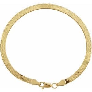 Bracelets 14K Yellow 3.8 mm Flexible Herringbone 7" Chain