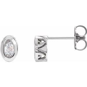Sterling Silver 6x4 mm Oval Filigree Back-Set Bezel Earring Mounting