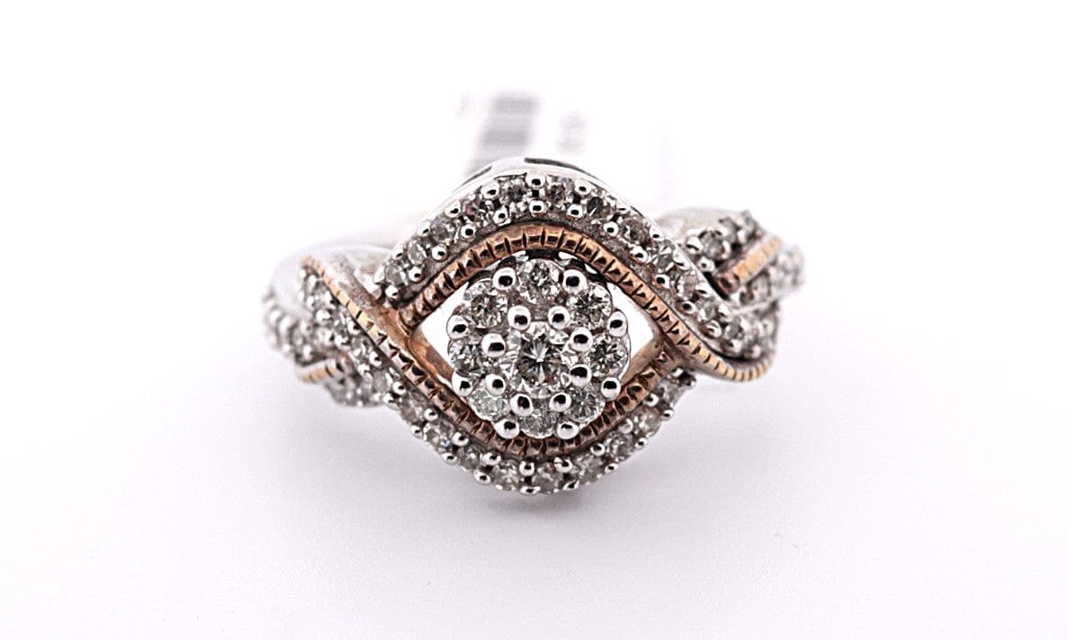 14KY WHITE & ROSE GOLD 1/3CTW NATURAL DIAMOND RING