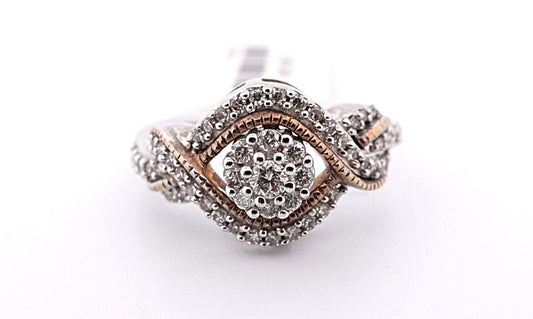 14KY WHITE & ROSE GOLD 1/3CTW NATURAL DIAMOND RING