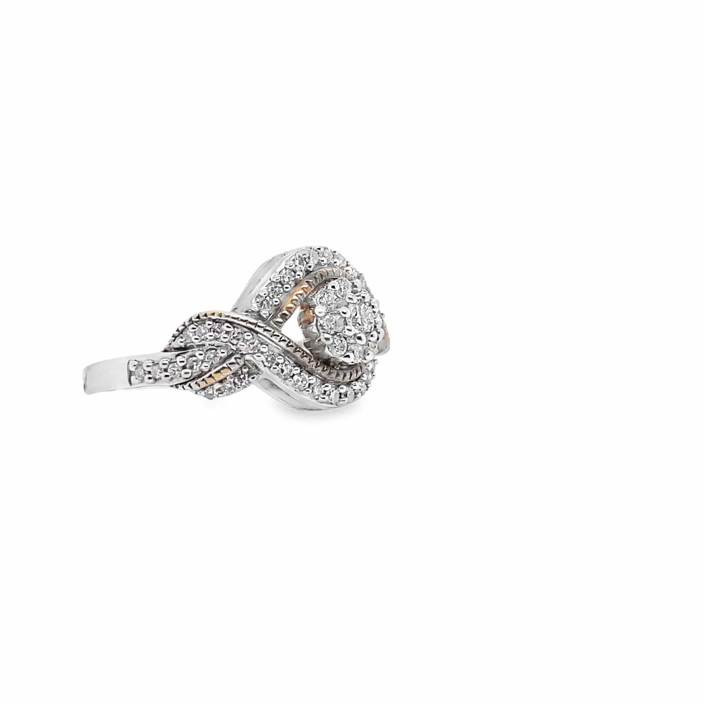 14KY WHITE & ROSE GOLD 1/3CTW NATURAL DIAMOND RING
