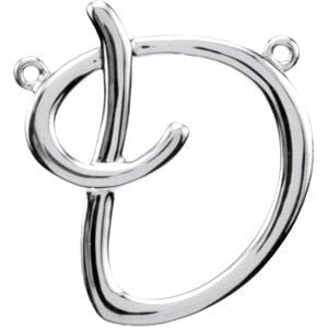 14K WHITE SCRIPT INITIAL D NECKLACE CENTER