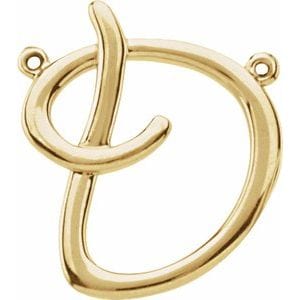 14K YELLOW SCRIPT INITIAL D NECKLACE CENTER