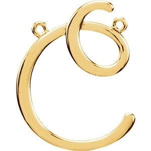 14K YELLOW SCRIPT INITIAL C NECKLACE CENTER