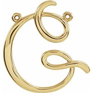 14K YELLOW SCRIPT INITIAL G NECKLACE CENTER