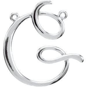 14K WHITE SCRIPT INITIAL G NECKLACE CENTER