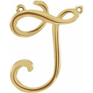 14K YELLOW SCRIPT INITIAL J NECKLACE CENTER