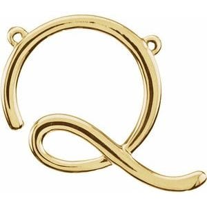 14K YELLOW SCRIPT INITIAL Q NECKLACE CENTER