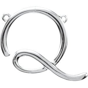 14K WHITE SCRIPT INITIAL Q NECKLACE CENTER