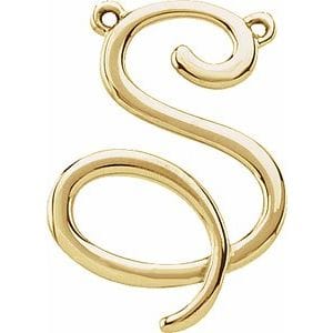 14K YELLOW SCRIPT INITIAL S NECKLACE CENTER