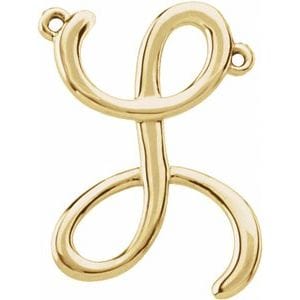14K YELLOW SCRIPT INITIAL L NECKLACE CENTER