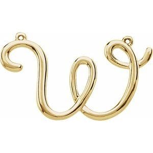 14K YELLOW SCRIPT INITIAL W NECKLACE CENTER