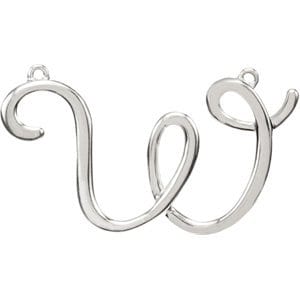 14K WHITE SCRIPT INITIAL W NECKLACE CENTER