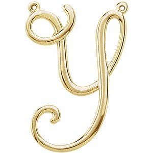14K YELLOW SCRIPT INITIAL Y NECKLACE CENTER