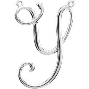 14K WHITE SCRIPT INITIAL Y NECKLACE CENTER