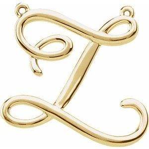 14K YELLOW SCRIPT INITIAL Z NECKLACE CENTER