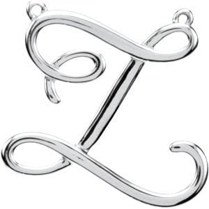 14K WHITE SCRIPT INITIAL Z NECKLACE CENTER