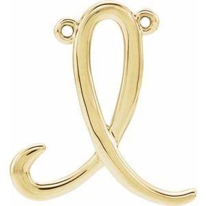 14K YELLOW SCRIPT INITIAL I NECKLACE CENTER