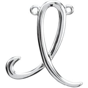 14K WHITE SCRIPT INITIAL I NECKLACE CENTER