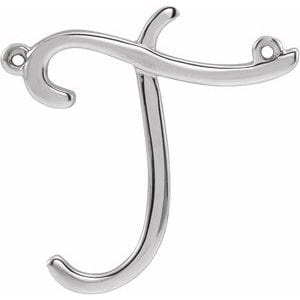 14K WHITE SCRIPT INITIAL T NECKLACE CENTER