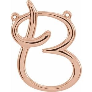 14K ROSE SCRIPT INITIAL B NECKLACE CENTER