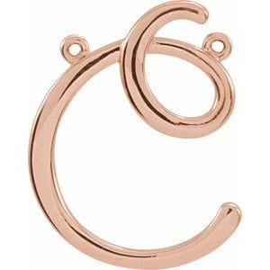 14K ROSE SCRIPT INITIAL C NECKLACE CENTER