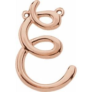 14K ROSE SCRIPT INITIAL E NECKLACE CENTER