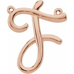 14K ROSE SCRIPT INITIAL F NECKLACE CENTER