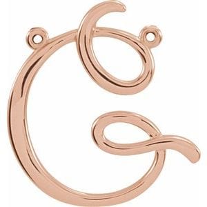 14K ROSE SCRIPT INITIAL G NECKLACE CENTER