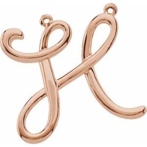 14K ROSE SCRIPT INITIAL H NECKLACE CENTER