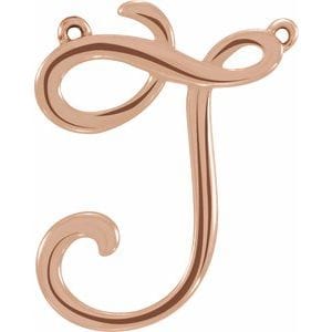 14K ROSE SCRIPT INITIAL J NECKLACE CENTER