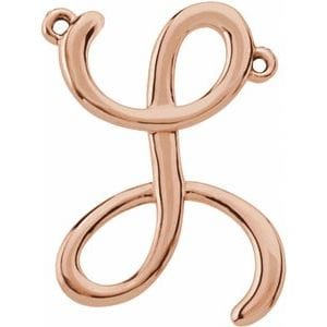 14K ROSE SCRIPT INITIAL L NECKLACE CENTER