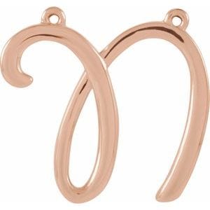 14K ROSE SCRIPT INITIAL N NECKLACE CENTER