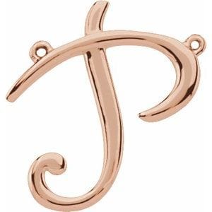 14K ROSE SCRIPT INITIAL P NECKLACE CENTER