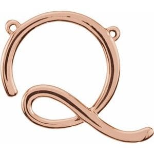 14K ROSE SCRIPT INITIAL Q NECKLACE CENTER
