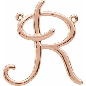 14K ROSE SCRIPT INITIAL R NECKLACE CENTER