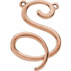 14K ROSE SCRIPT INITIAL S NECKLACE CENTER